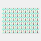 Retro kerst Siamese Cat Ogee Pattern Inpakpapier Vel (Voorkant 3)