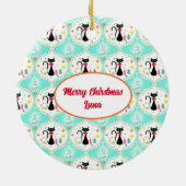 Retro kerst Siamese Cat Ogee Pet Keramisch Ornament (Achterkant)