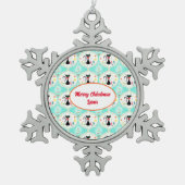 Retro kerst Siamese Cat Ogee Pet Tin Sneeuwvlok Ornament (Voorkant)