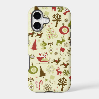 Retro Kerst Sketch Naadloos Patroon