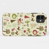Retro Kerst Sketch Naadloos Patroon Case-Mate iPhone Case (Achterkant (horizontaal))