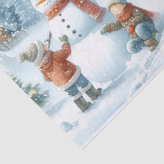Retro kerst sneeuwpop en Kinder Tissuepapier (Detail)