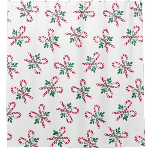 retro kerst snoepjes douchegordijn (Voorkant)