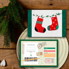 Retro Kerst Sok Familie Kerstcadeau Coupon