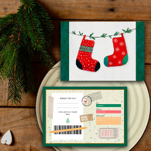 Retro Kerst Sok Familie Kerstcadeau Coupon