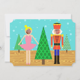 Retro Kerst Speelgoed Parade Fotokaart Feestdagenkaart