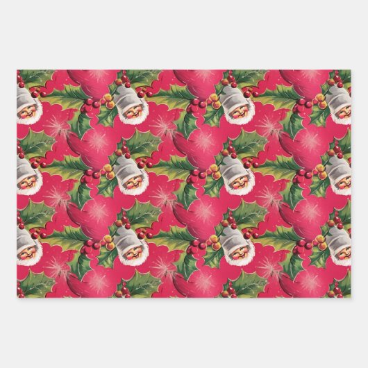 Retro Kerst Stille Nacht Inpakpapier Vel (Voorkant 2)