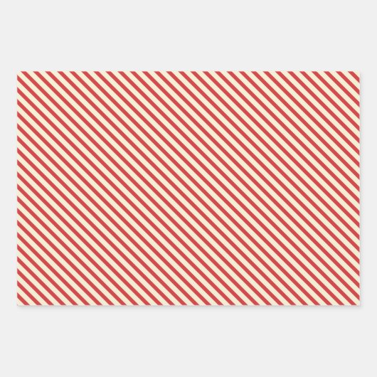 Retro Kerst Stippen en Strepen Olijf Groen & Rood Inpakpapier Vel (Voorkant 3)