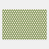 Retro Kerst Stippen en Strepen Olijf Groen & Rood Inpakpapier Vel (Voorkant 2)