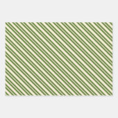 Retro Kerst Stippen en Strepen Olijf Groen & Rood Inpakpapier Vel (Voorkant)