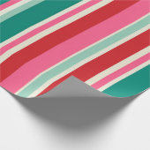 Retro Kerst Streep Inpakpapier (Hoek)
