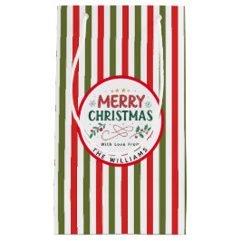 Retro Kerst Streep Patroon Aangepaste Kerst Klein Cadeauzakje