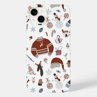 Retro Kerst Sweater Patroon Case-Mate iPhone 14 Plus Hoesje