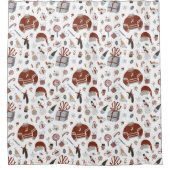 Retro Kerst Sweater Patroon Douchegordijn (Voorkant)