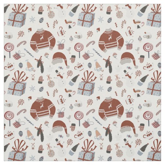 Retro Kerst Sweater Patroon Stof (Swatch)