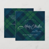 Retro Kerst Tartan Plaid Corporate Groet Feestdagenkaart (Voorkant / Achterkant)