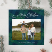 Retro Kerst Tartan Plaid Foto Groet Feestdagenkaart