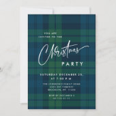 Retro Kerst Tartan Plaid Vakantie Feest Kaart (Voorkant)