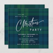 Retro Kerst Tartan Plaid Vakantie Party Eenvoudig Kaart (Voorkant / Achterkant)