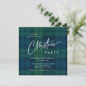 Retro Kerst Tartan Plaid Vakantie Party Eenvoudig Kaart (Staand voorkant)