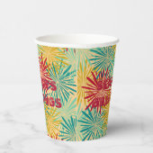 Retro Kerst Tinsel PomPoms (tropische kleuren) Papieren Bekers (Rechts)