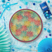 Retro Kerst Tinsel PomPoms (tropische kleuren) Papieren Bordje (Feest)