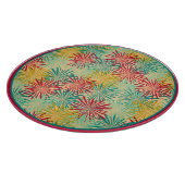 Retro Kerst Tinsel PomPoms (tropische kleuren) Snijplank (Hoek)