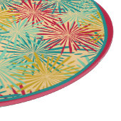 Retro Kerst Tinsel PomPoms (tropische kleuren) Snijplank (Hoek)