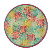 Retro Kerst Tinsel PomPoms (tropische kleuren) Snijplank (Voorkant)