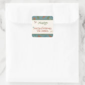 Retro Kerst Tress Familie Aangepaste Gift Stickers (Tas)