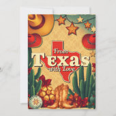  retro kerst uit texas met liefde feestdagenkaart (Voorkant)