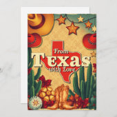 retro kerst uit texas met liefde feestdagenkaart (Voorkant / Achterkant)