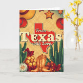 retro kerst uit texas met liefde kaart (Gele Bloem)
