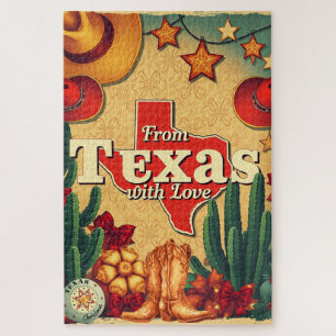  retro kerst uit texas met liefde legpuzzel