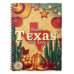 retro kerst uit texas met liefde notitieboek