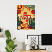 retro kerst uit texas met liefde poster (Thuiskantoor)