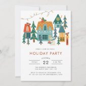 Retro Kerst Vakantie Party uitnodiging (Voorkant)