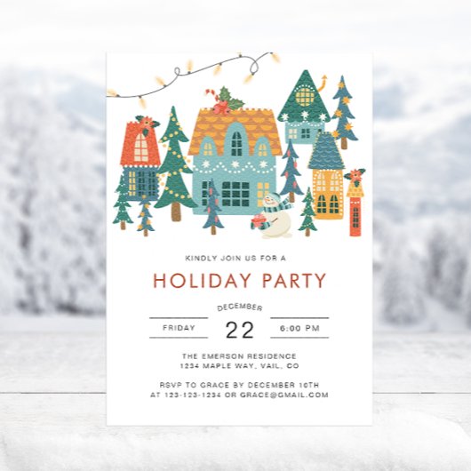 Retro Kerst Vakantie Party uitnodiging