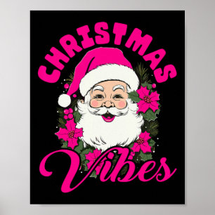 Retro Kerst Vibes Roze Sinterklaas Fun Xmas WO Poster