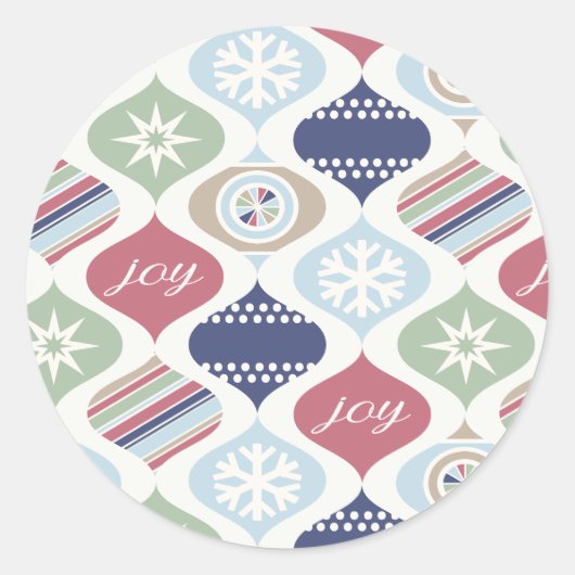 Retro Kerst Vintage Luxe Ronde Sticker (Voorkant)
