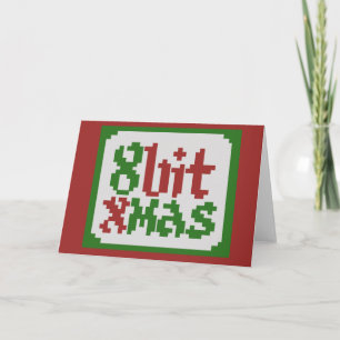 Retro kerst voor gamers feestdagen kaart