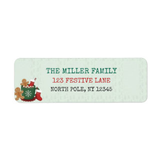 Retro Kerst Warme Chocolade Retouradreslabels Etiket