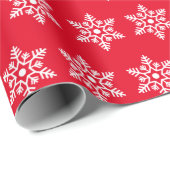 Retro Kerst Wit Sneeuwvlokken  Cadeaupapier (Rol Hoek)