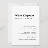 Retro Kerst Witte Olifant Gift Exchange Kaart (Voorkant)