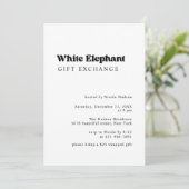 Retro Kerst Witte Olifant Gift Exchange Kaart (Staand voorkant)