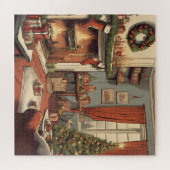 Retro Kerst Woonkamer met Kerstboom Legpuzzel (Horizontaal)