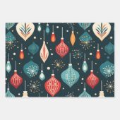 Retro Kerst Wrap, Kerstmis Wrapping, Retro Inpakpapier Vel (Voorkant 3)