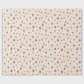 Retro Kerst Wrapping Papier jaren 50 Sterren (Vlak)