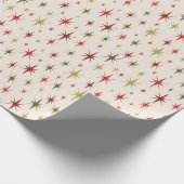 Retro Kerst Wrapping Papier jaren 50 Sterren (Hoek)