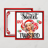 Retro Kerst Zoet Op Twisted Pinup Feestdagenkaart (Voorkant / Achterkant)